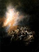 Francisco de goya y Lucientes Fire at Night Sweden oil painting artist